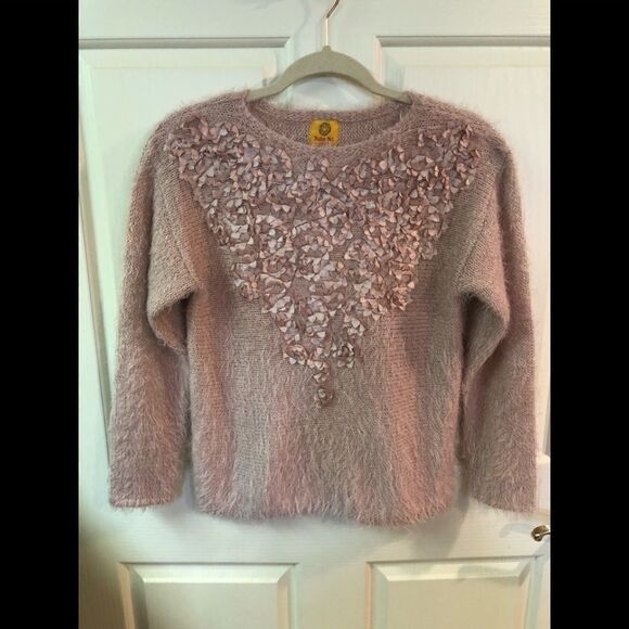 Ruby Rd. fluffy sweater with metallic details - Picture 1 of 6